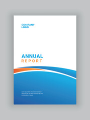 Obraz premium Professional Annual Report Cover Design Template Blue Orange Corporate