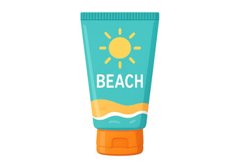 Sunscreen tube for beach and summer uv protection