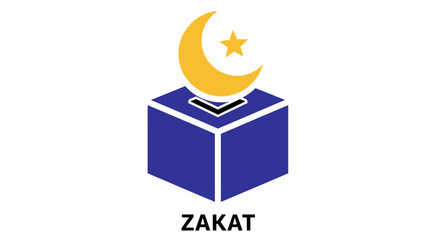 Zakat Box with Crescent Moon and Star. © Fauzi