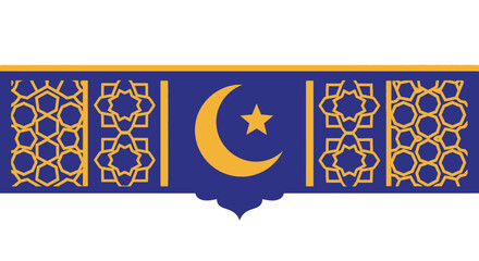Islamic Pattern with Crescent Moon and Star. © Fauzi
