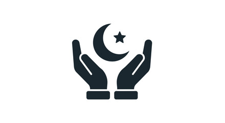 Hands Holding Crescent Moon and Star. © Fauzi