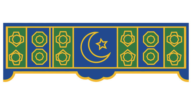 Islamic Symbol Crescent Moon and Star.