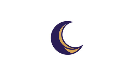 Obraz premium Crescent Moon Icon in Dark Blue.