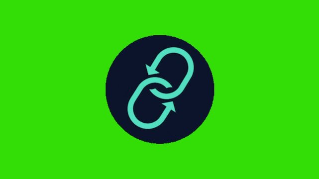 Link icon on green screen