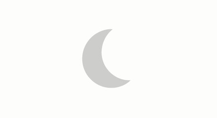 Obraz premium Gray Crescent Moon Shape Isolated White.