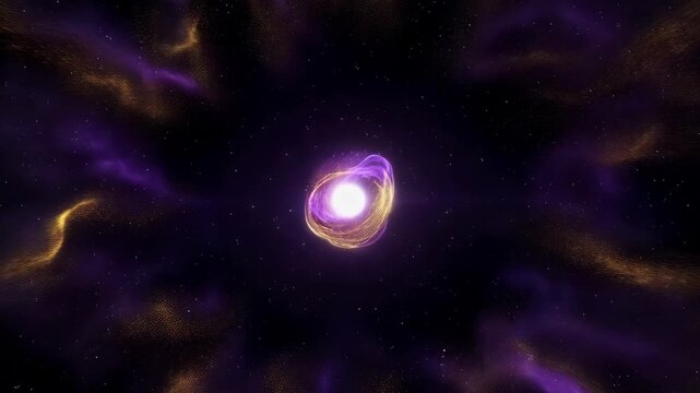 Vibrant purple explosion with swirling details in space environment