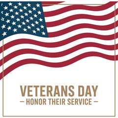 Fototapeta premium A patriotic American flag on Veterans Day