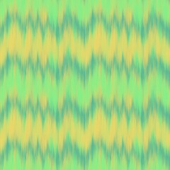 Obraz premium Hand-drawn Modern Elegant Spring Seamless Zigzag Ikat in Mint and Canary for Trendy Summer Accessories