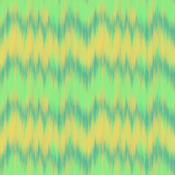 Hand-drawn Modern Elegant Spring Seamless Zigzag Ikat in Mint and Canary for Trendy Summer Accessories