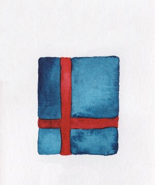 Beautiful watercolor blue gift