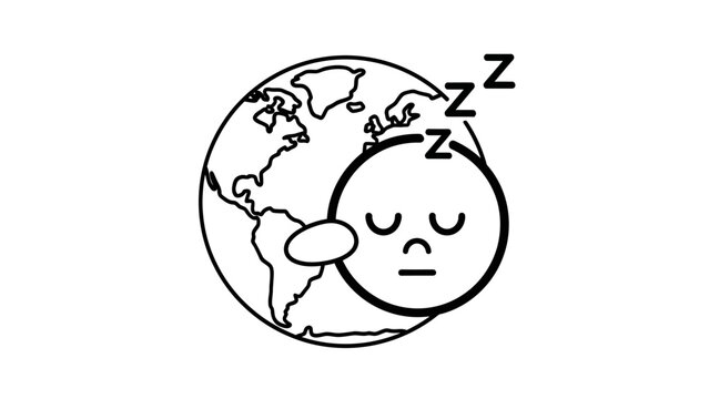 Globe with sleeping face expression.