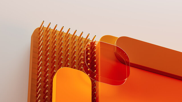 Abstract background shapes in 3D space with a warm color scheme