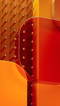 Abstract background shapes in 3D space with a warm color scheme