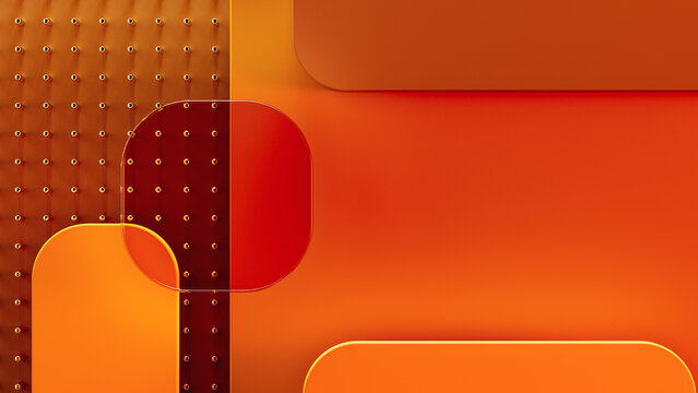 Abstract background shapes in 3D space with a warm color scheme