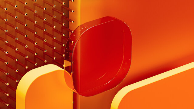 Abstract background shapes in 3D space with a warm color scheme