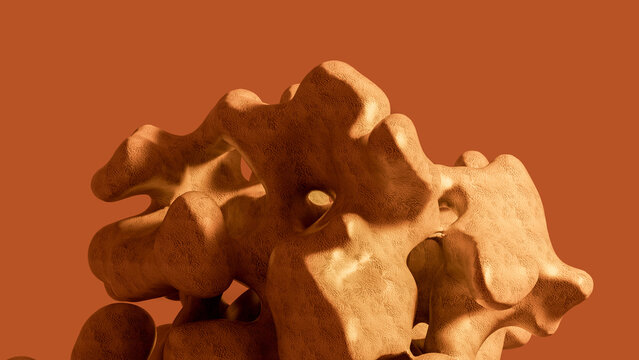 Abstract background features 3D organic shape design for art