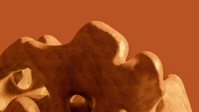 Abstract background features 3D organic shape design for art