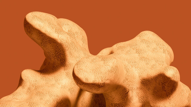 Abstract background features 3D organic shape design for art