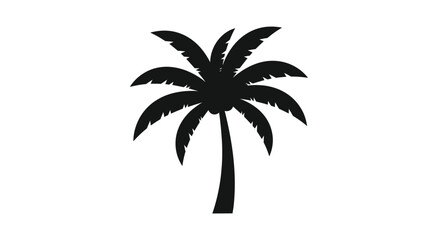 Naklejka premium Black Silhouette of a Tropical Palm Tree Icon.