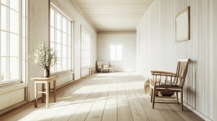 Fototapeta premium Bright and Airy Interior in Minimalist Style Design