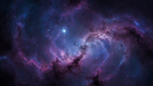 宇宙の星雲（ネビュラ）のようなガスと塵の動画