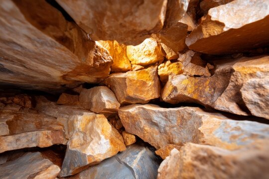 Stunning Flowstone Patterns on Cave Ceiling with Mineral Deposits in Realistic Texture