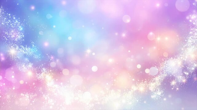 パステルカラーの星空 幻想的背景動画 逆回転