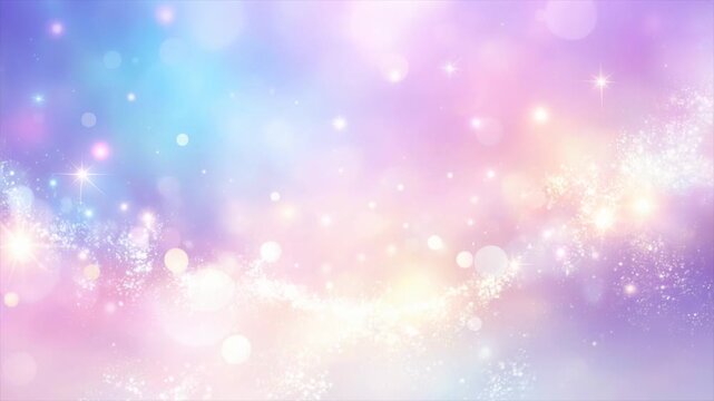 パステルカラーの星空 幻想的背景動画 ズームアウト