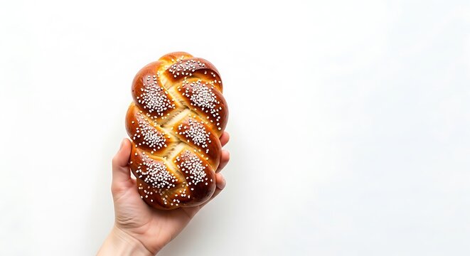 Hand holding Finnish pulla bread