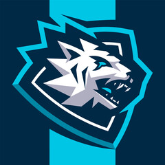 Fototapeta premium White tiger rampage mascot logo