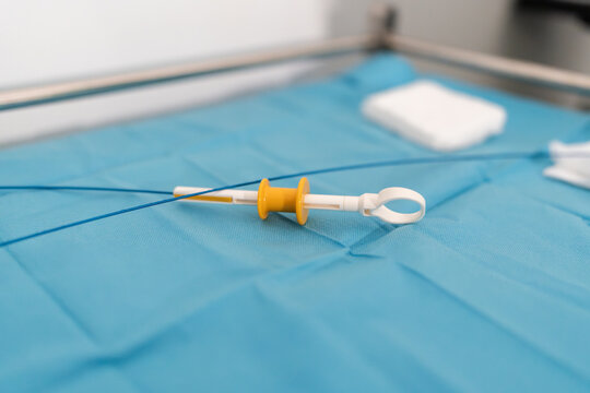 Medical guidewire for veterinary surgery on table