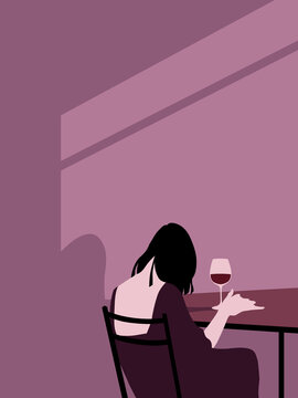 Heartbroken woman drinking