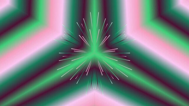 Abstract Geometric Pattern with Vibrant Pink Green and Black Colors in Steady Shot