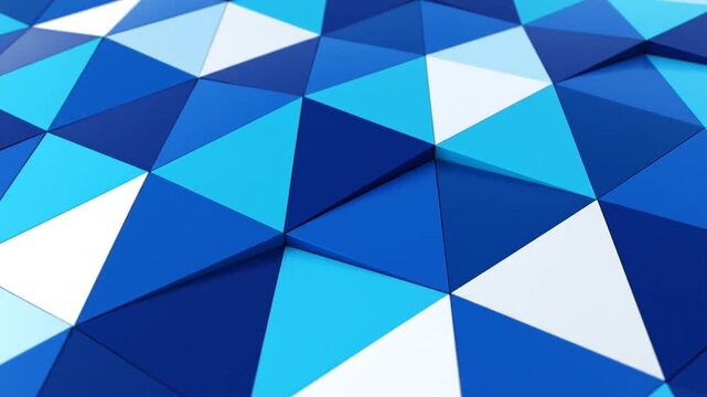 Abstract blue and white geometric triangular pattern background