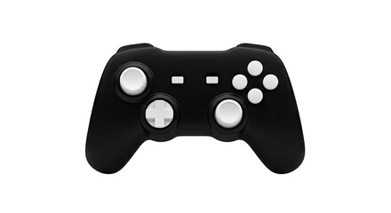 Black Gaming Controller with White Buttons