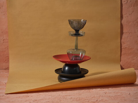 A creative still life image featuring an elegant arrangement