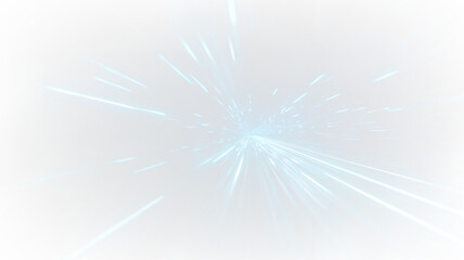 Light rays spread out from a central point on a transparent background creating a sense of motion and energy during an abstract moment © denzelll