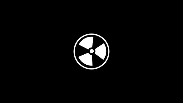 Radiation symbol animation on a black background, radioactive hazard Project Radioactive behaviors icon animated,