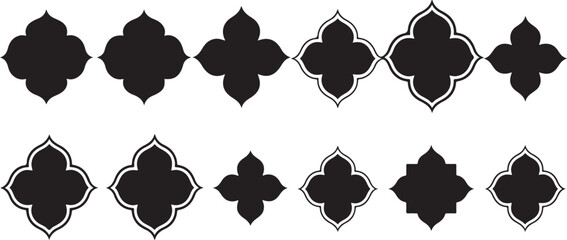 ornament seamless tile motifs black vector shapes for patterns © AIcon Star