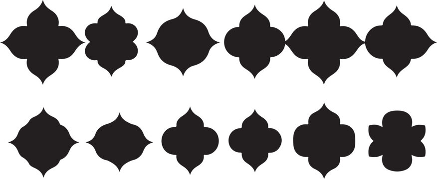 ornament motif collection black vector ornamental shape set