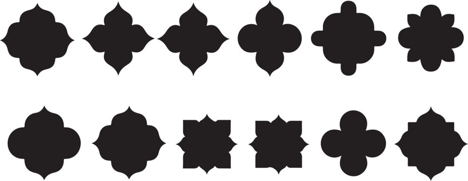 ornament decorative motifs black vector shapes for borders