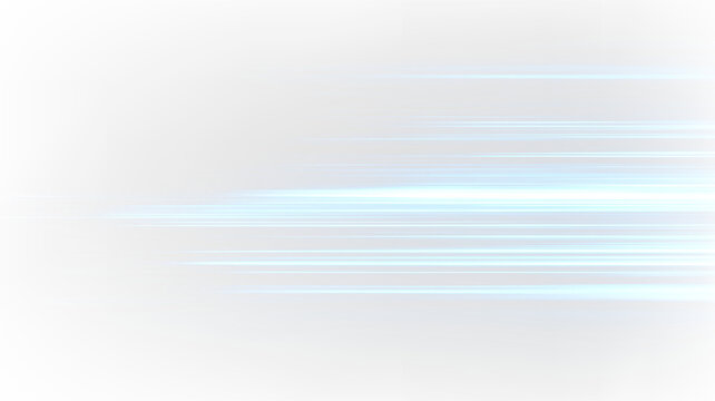 Bright blue light lines moving across a transparent background in a simple design that suggests speed and motion