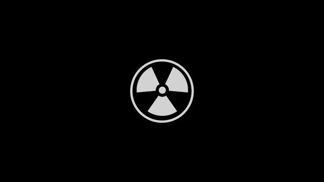 Radiation symbol animation on a black background, radioactive hazard Project Radioactive behaviors icon animated,