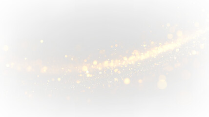 Bright gold sparkles on a transparent background create an attractive visual effect for design purposes