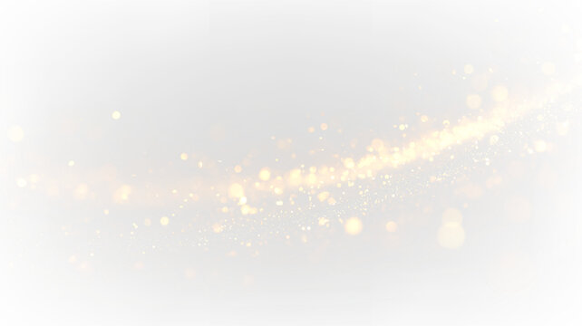 Bright gold sparkles on a transparent background create an attractive visual effect for design purposes