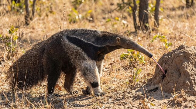 Giant Anteater Using Long Tongue(長い舌を使うオオアリクイ)