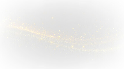 Golden particles floating on a transparent background for design or creative projects during any time of day