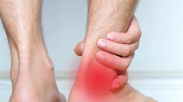 Pain and edema in the sprained ankle. Ankle Pain Affecting Mobility and Daily Activities. Ankle injury with dislocation and sprains.
