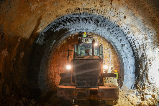 Loader Working in Tunnel Construction and Underground Infrastructure