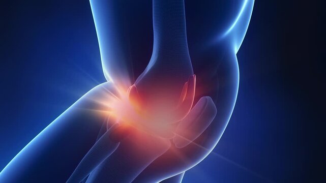 Knee Pain Affecting Mobility and Daily Activities. Knee injury with dislocation and sprains. Pain and edema in the sprained Knee.
